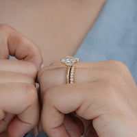 Radiant Cut lab diamond Bridal Ring-Set