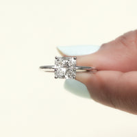 Square Radiant Lab Diamond Solitaire Engagement Ring