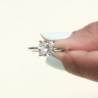 Square Radiant Lab Diamond Solitaire Engagement Ring