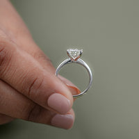 Radiant Lab Diamond Solitaire Engagement Ring