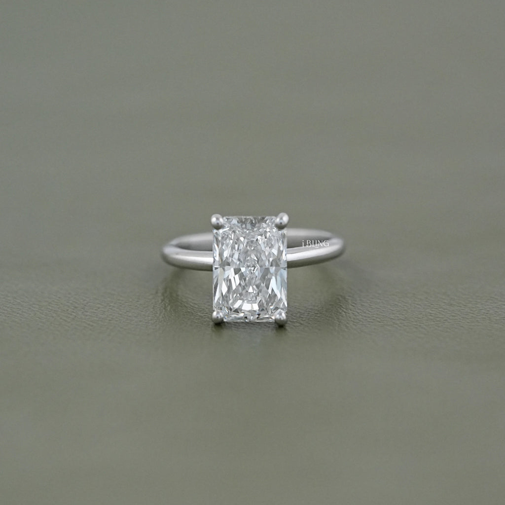 Radiant Lab Diamond Solitaire Engagement Ring