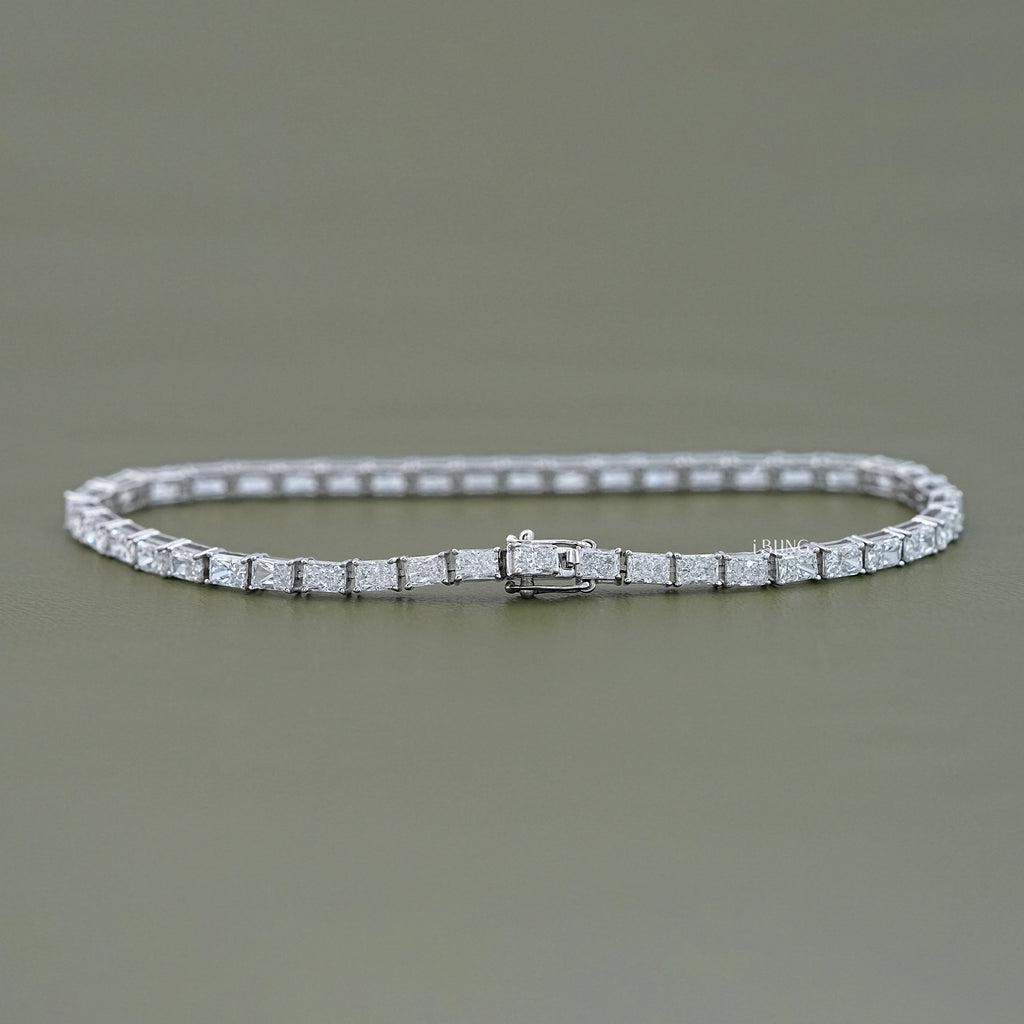 Lab Diamond Radiant Cut Wedding Tennis Bracelet