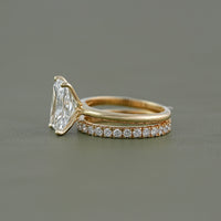Radiant Cut lab diamond Bridal Ring-Set