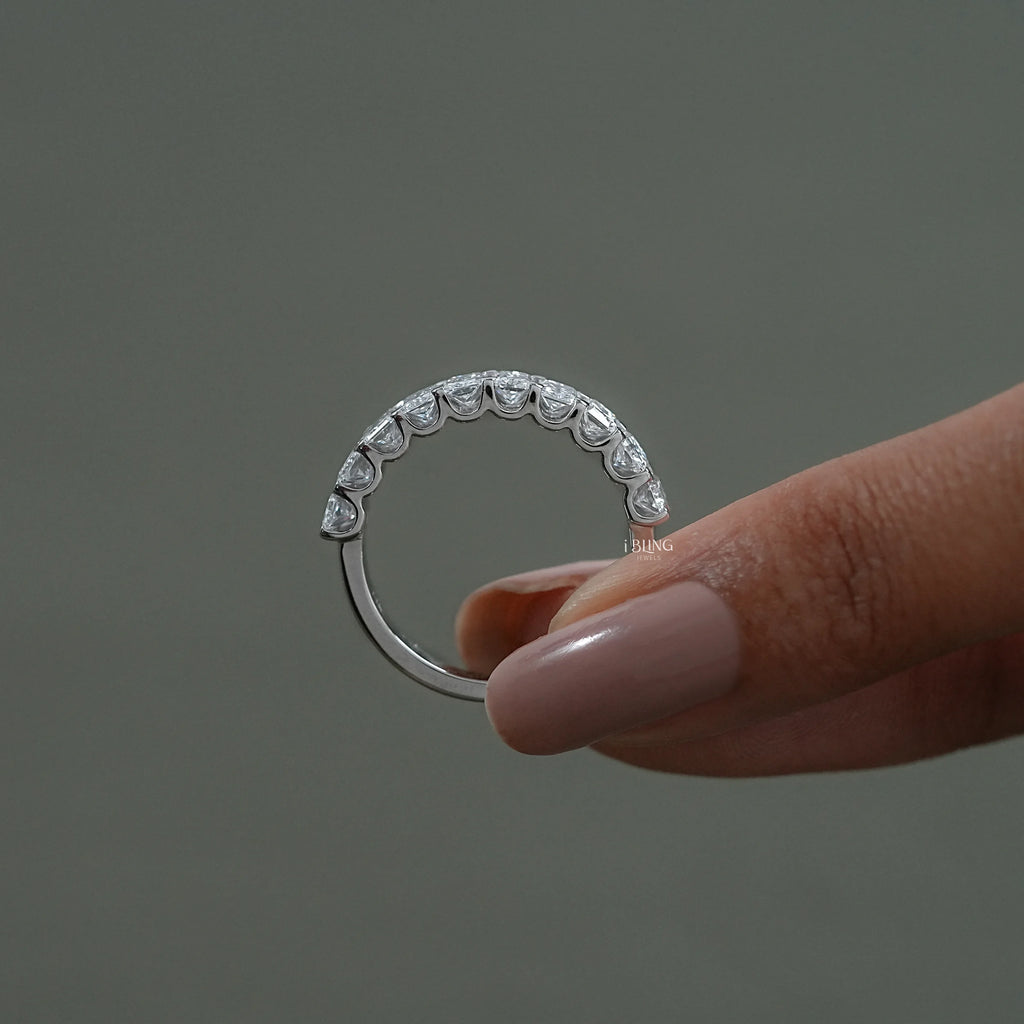 Radiant Diamond Half Eternity Wedding Band