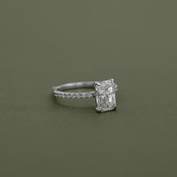 Radiant Lab Diamond Solitaire Accent Engagement Ring