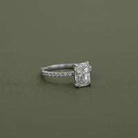 Radiant Lab Diamond Solitaire Accent Engagement Ring