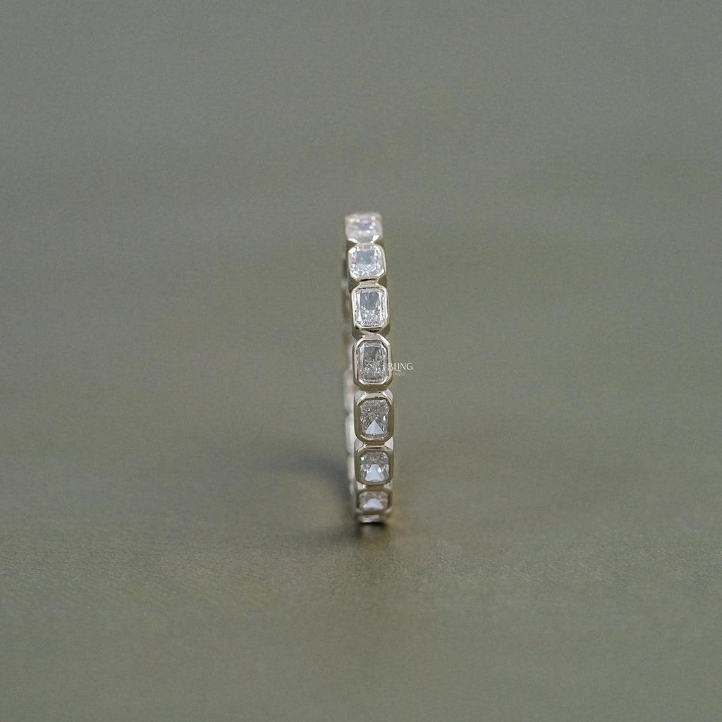 Radiant Cut Lab Grown Diamond Full Eternity Wedding Band