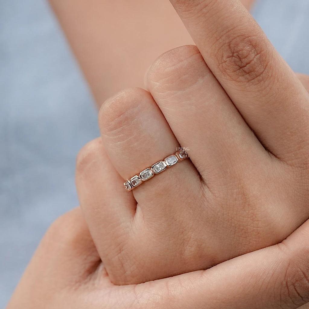 East West Radiant Lab Diamond Half Eternity Band