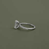 Radiant Lab Diamond Solitaire Accent Engagement Ring