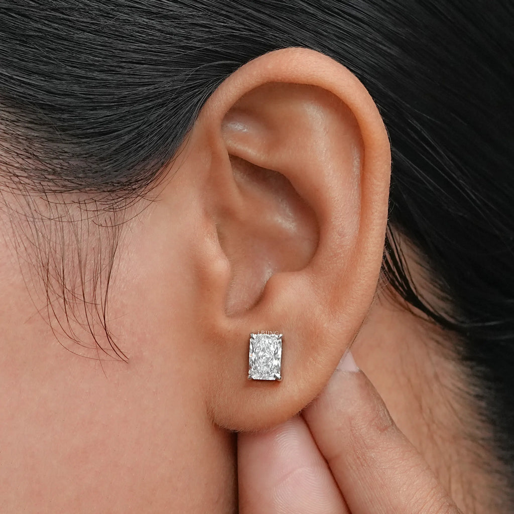 Radiant Lab Diamond Stud Earrings
