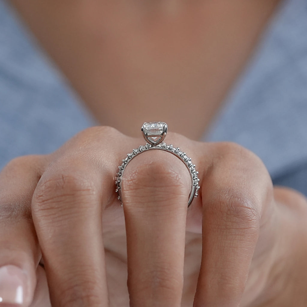 Radiant Cut Solitaire With Accent Bridal Rings Sets