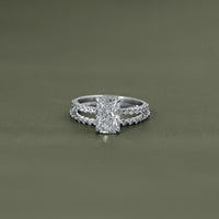 Radiant Cut Solitaire With Accent Bridal Rings Sets