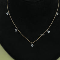Rose Cut Round Diamond Station Necklace
