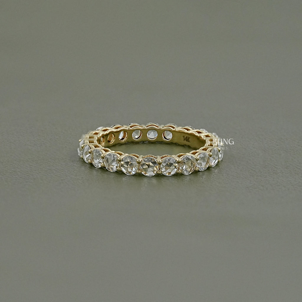 Rose Cut Round Diamond Eternity Band