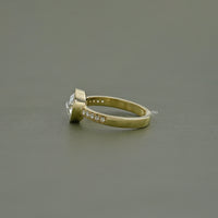 Bezel Set Rose Cut Round Accent Diamond Ring