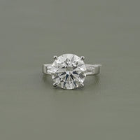 Round And Tapered Baguette Lab Diamond Ring