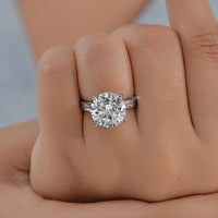 Round And Tapered Baguette Lab Diamond Ring