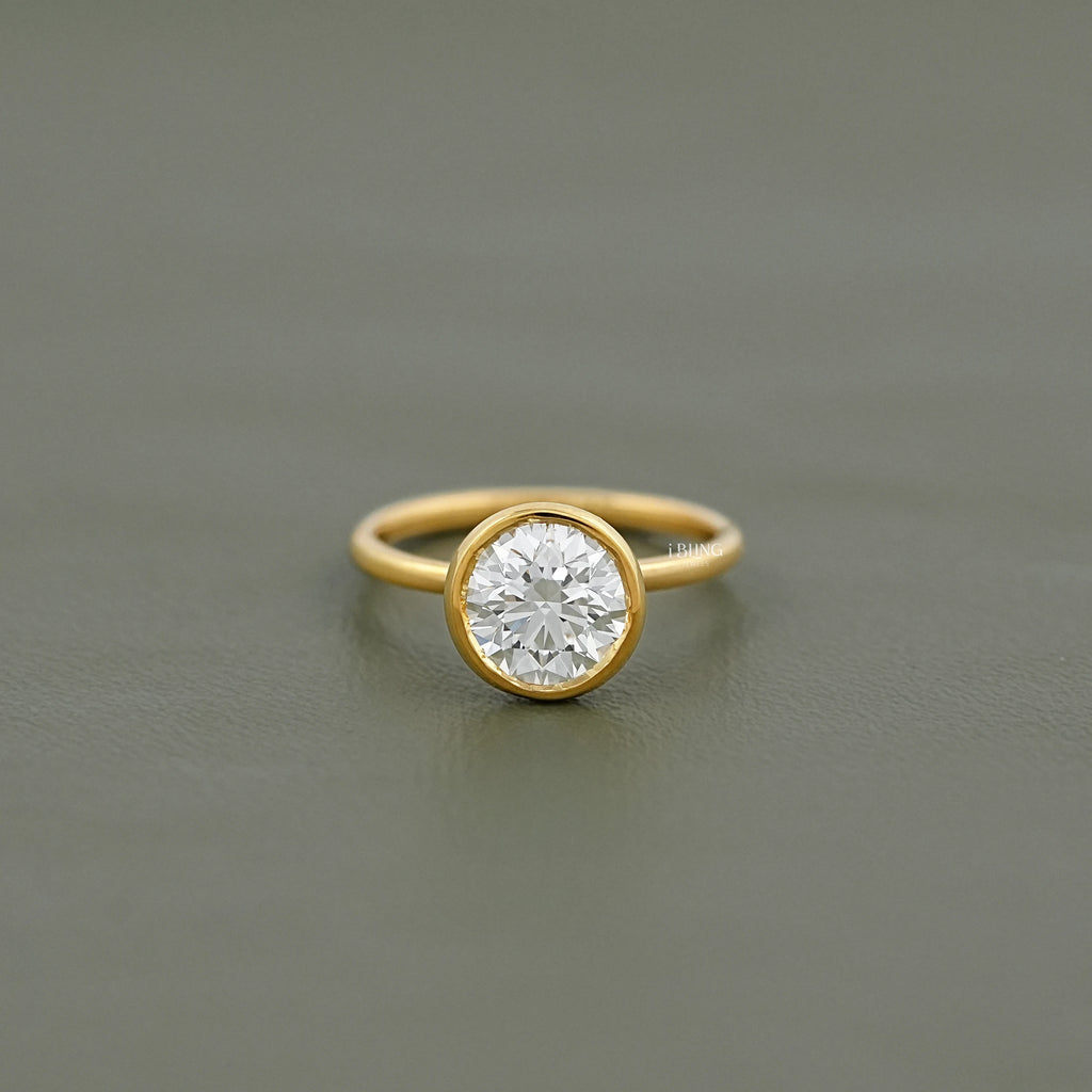 Bezel Set Round Lab Diamond Engagement Ring