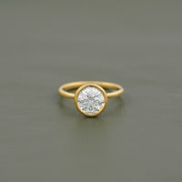 Bezel Set Round Lab Diamond Engagement Ring
