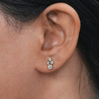 Round Cut Lab Diamond Bezel Set Stud Earrings