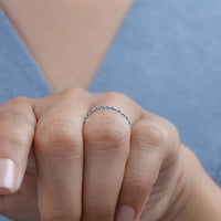 Blue Round Diamond Half Eternity Wedding Band