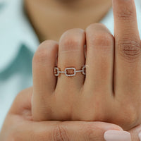 Round Diamond Link Chain Wedding Ring