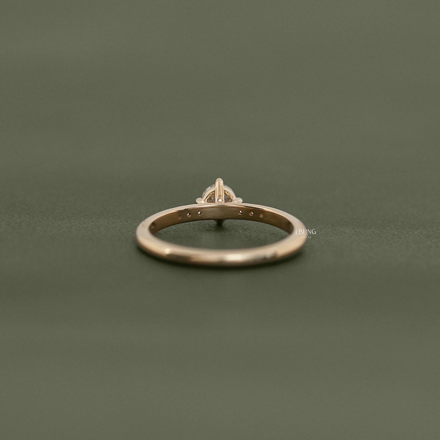 Old European Cut Accent Diamond Engagement Ring Solitaire Accent Ring