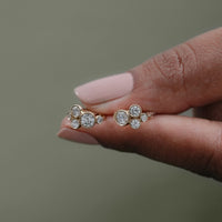 Round Lab Diamond Bezel Set Hoop Earrings