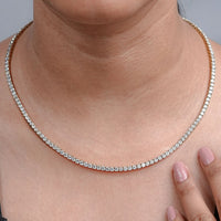 Round Lab Diamond Bridal Tennis Necklace