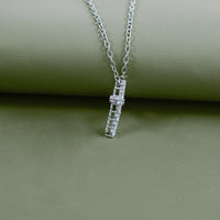 Round Lab Diamond Cross Necklace