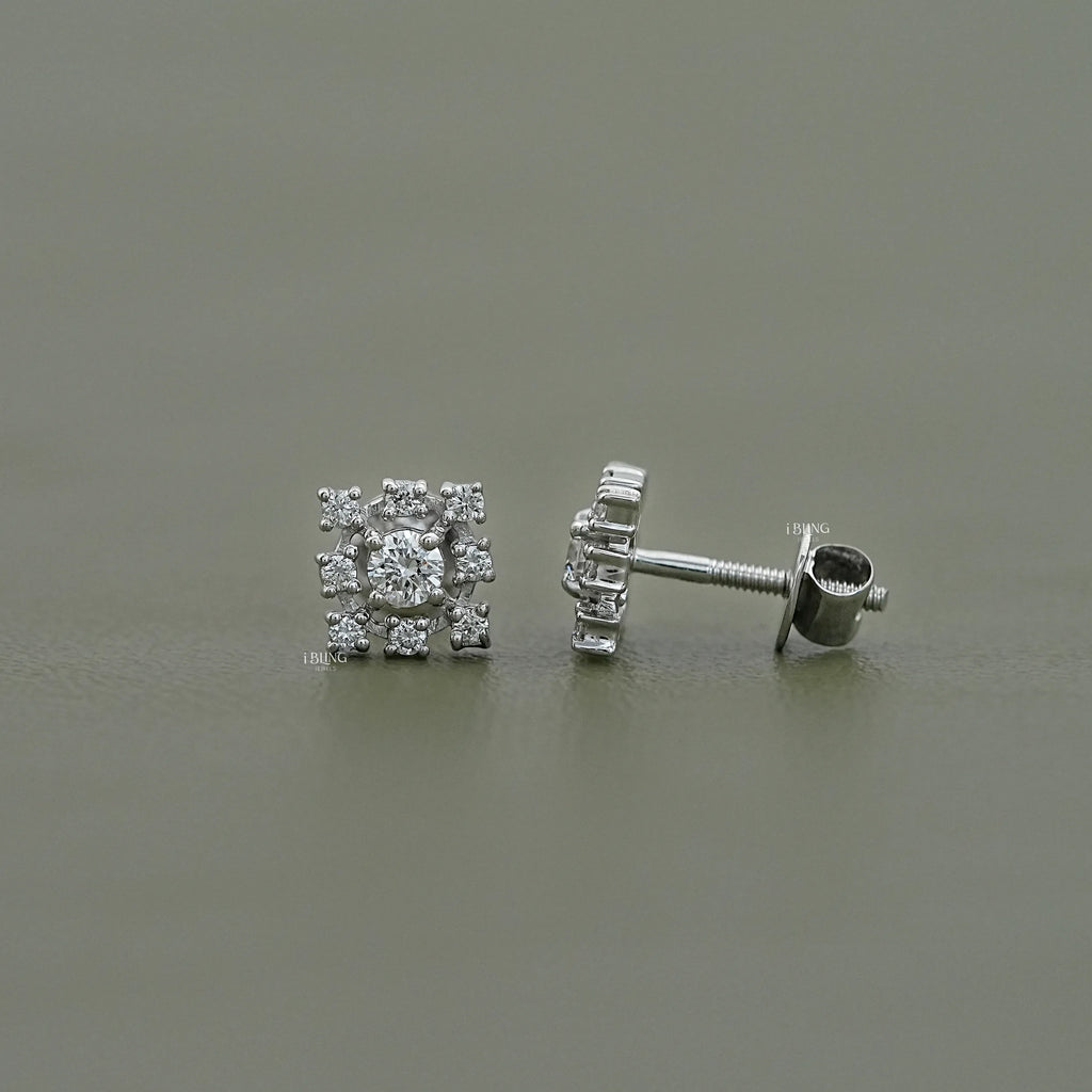 Round Cut Eco Friendly Diamond Dainty Stud Earrings
