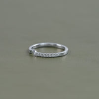 Half Moon Shape Round Diamond Dainty Wedding Band