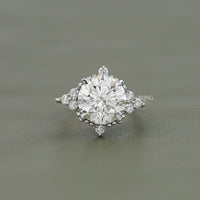 Round Cut Diamond Beads Engagement Ring
