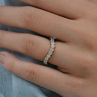 Round Lab Grown Diamond Curved Wedding Band