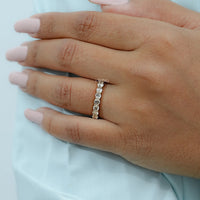 Rose Cut Round Diamond Eternity Band