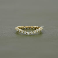 Round Cut Lab Diamond Curved Wedding Band