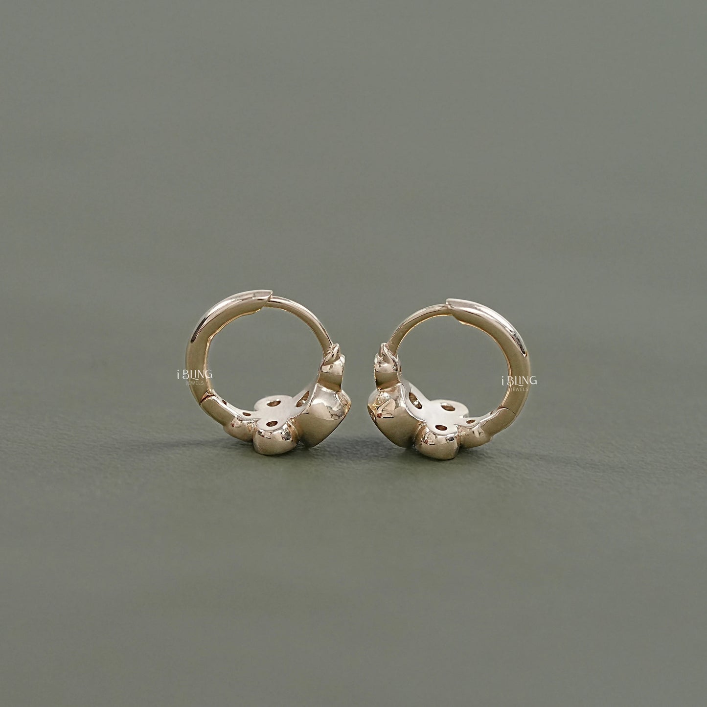 Round Lab Diamond Bezel Set Hoop Earrings