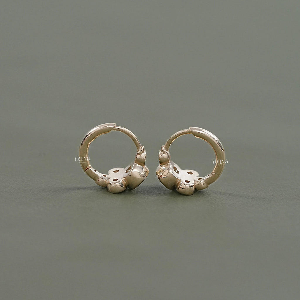Round Lab Diamond Bezel Set Hoop Earrings
