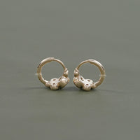 Round Lab Diamond Bezel Set Hoop Earrings