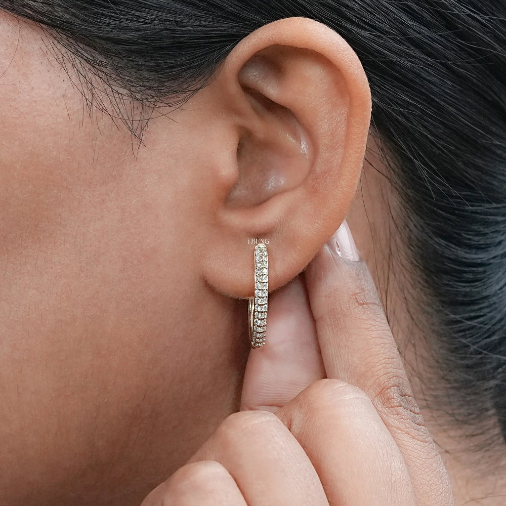 Round Lab Diamond Hoop Earrings