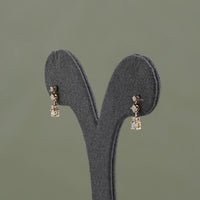 Round Lab Diamond Drop Dangle Earrings