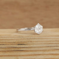 Portuguese Round Cut Solitaire Engagement Ring
