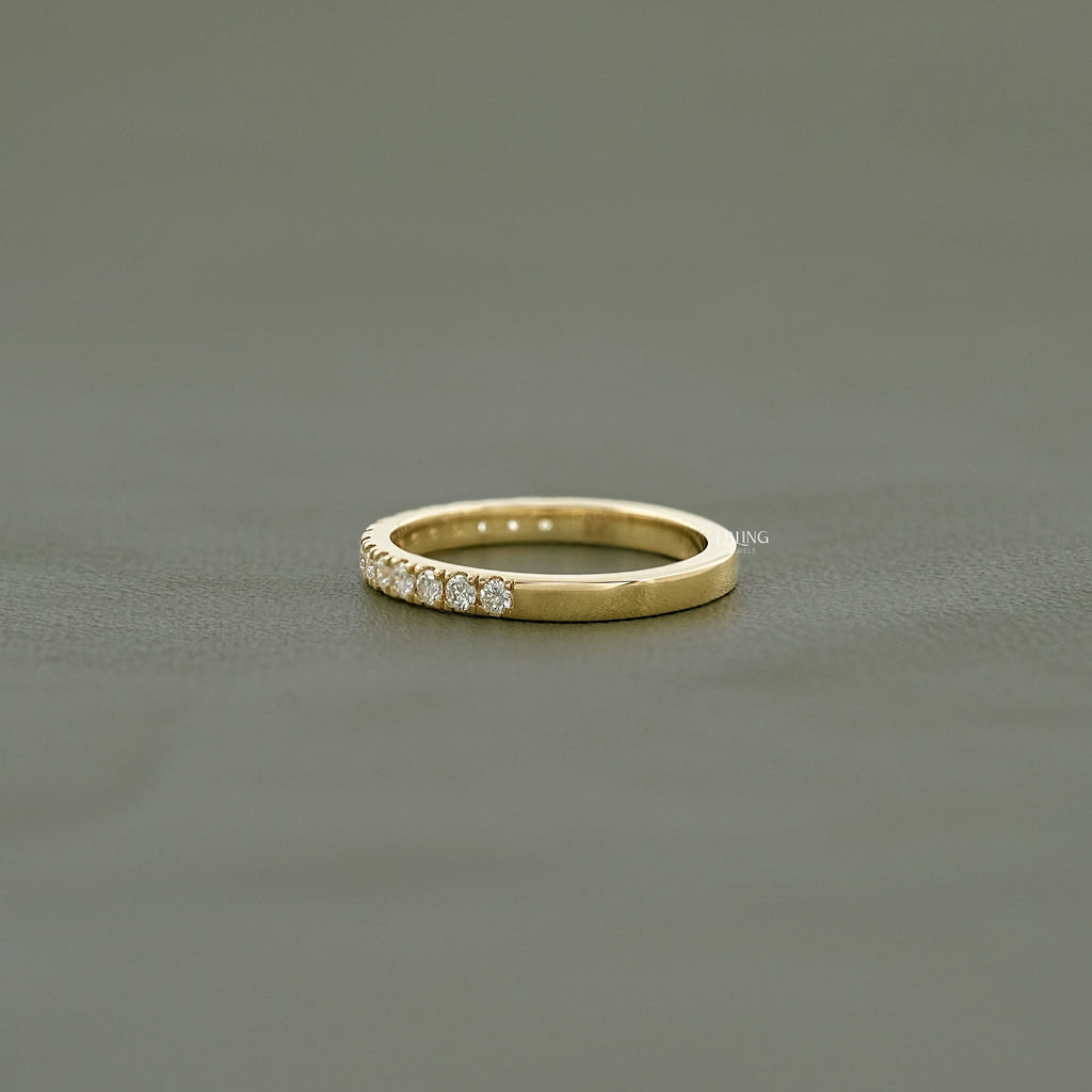 Round Cut Lab Diamond Tinny Half Eternity Band