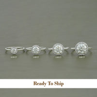 Round Moissanite Halo Engagement Ring