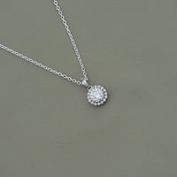Round Diamond Halo Necklace