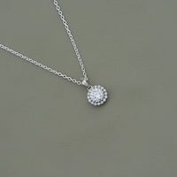 Round Diamond Halo Necklace