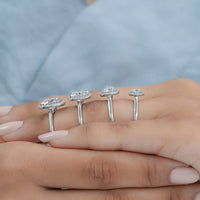 Round Moissanite Halo Engagement Ring