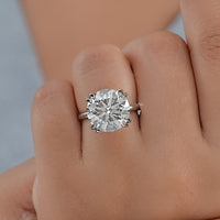 Round Cut Diamond Hidden Halo Solitaire Ring