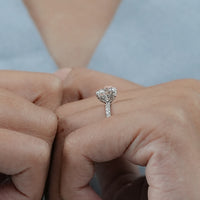 Round Cut Lab Grown Diamond Solitaire Accent Ring