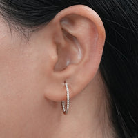 Round Lab Diamond In-Out Hoop Earrings